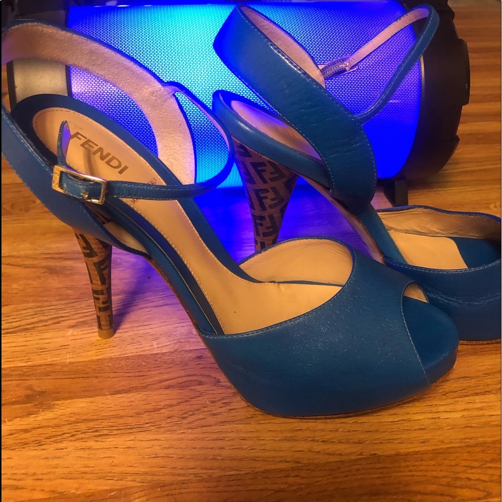 Blue Peep Toe Fendi Heel